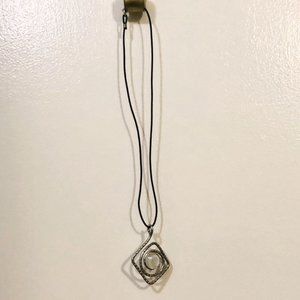 Silver Spiral Glass Bead Necklace